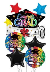 Graduation Congrats Multi Helium Filled Balloons Bouquet