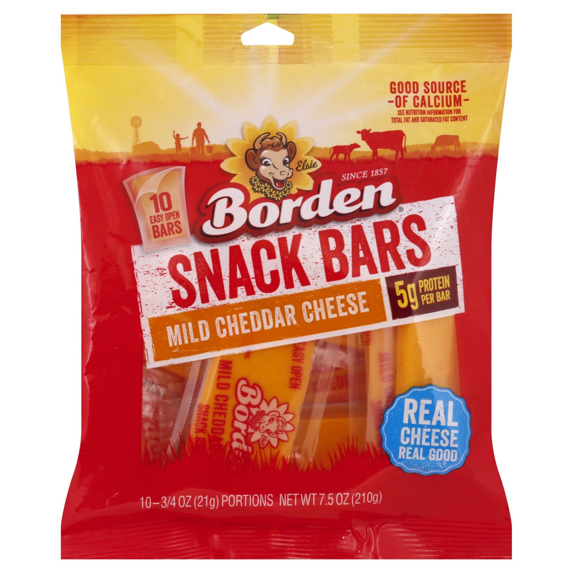slide 1 of 2, Borden Cheddar Snack Bars, 7.5 oz