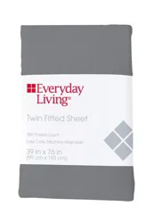 Everyday Living 200 Thread Count Cotton/Polyester Fitted Sheet - Sharkskin