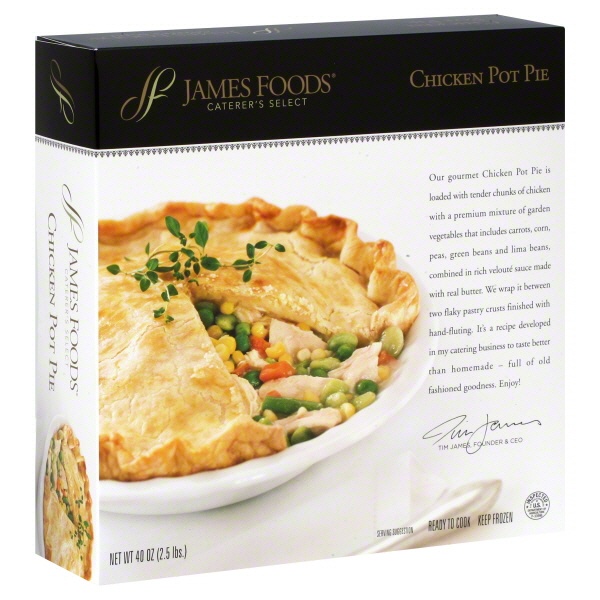 slide 1 of 1, James Foods Caterers Select Chicken Pot Pie, 40 oz