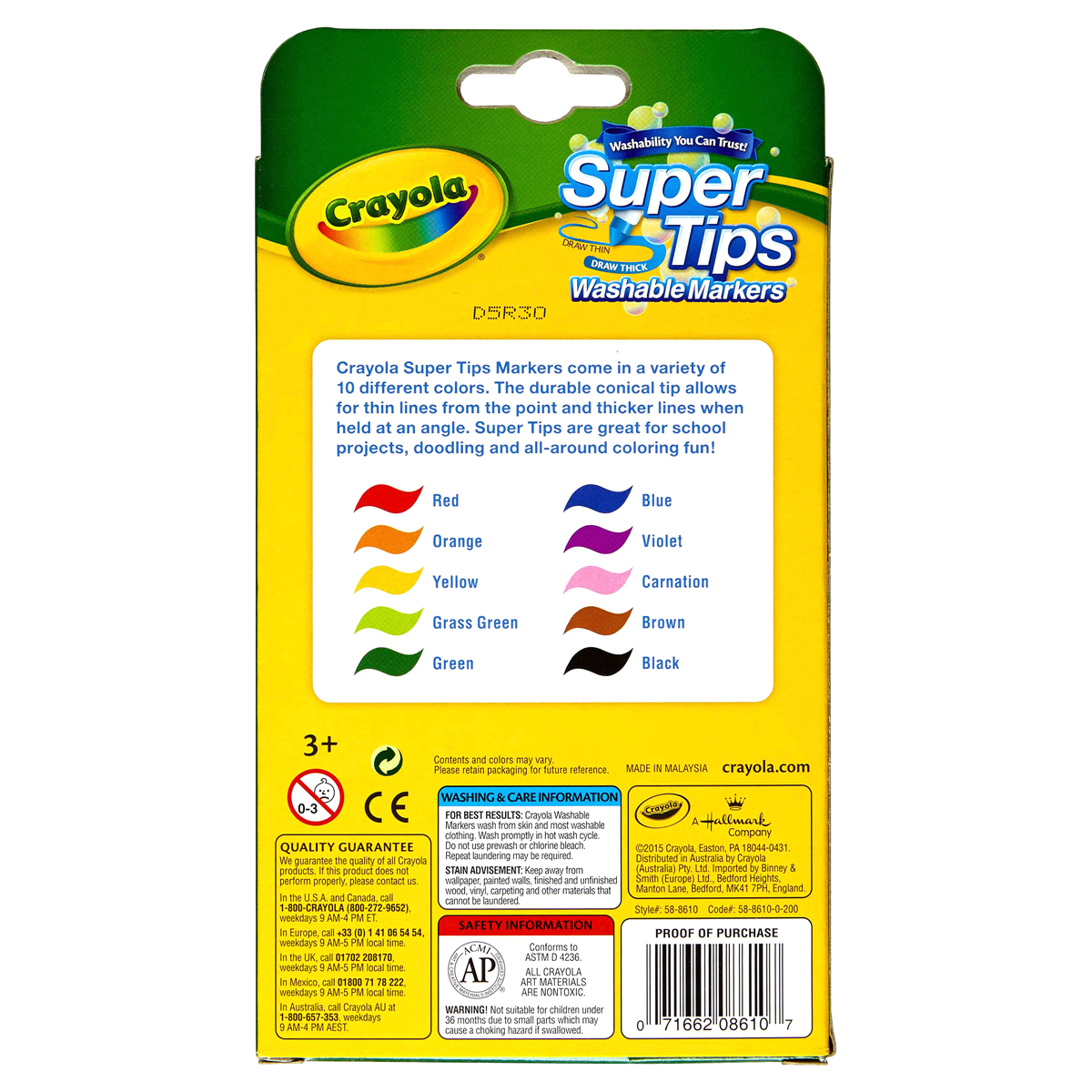 slide 2 of 4, Crayola Fine Line Washable Supertips Markers, 10 ct