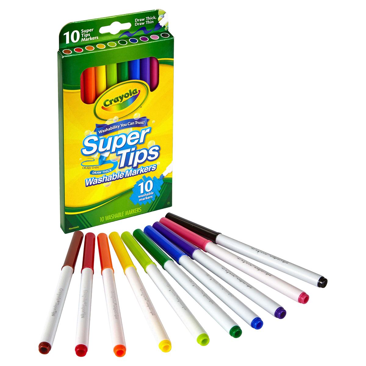 slide 4 of 4, Crayola Fine Line Washable Supertips Markers, 10 ct