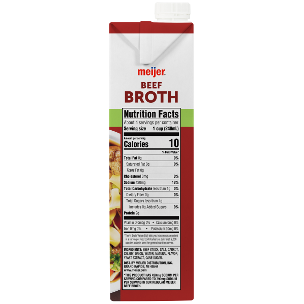 slide 3 of 13, Meijer Reduced Sodium Beef Broth- 32 oz, 32 oz