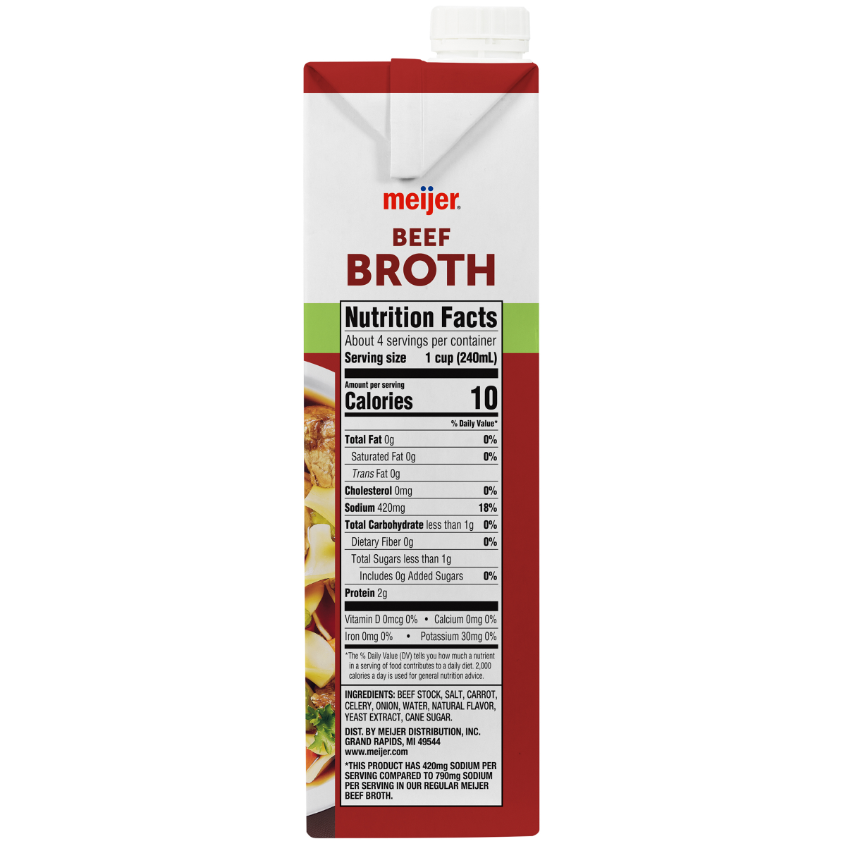 slide 12 of 13, Meijer Reduced Sodium Beef Broth- 32 oz, 32 oz