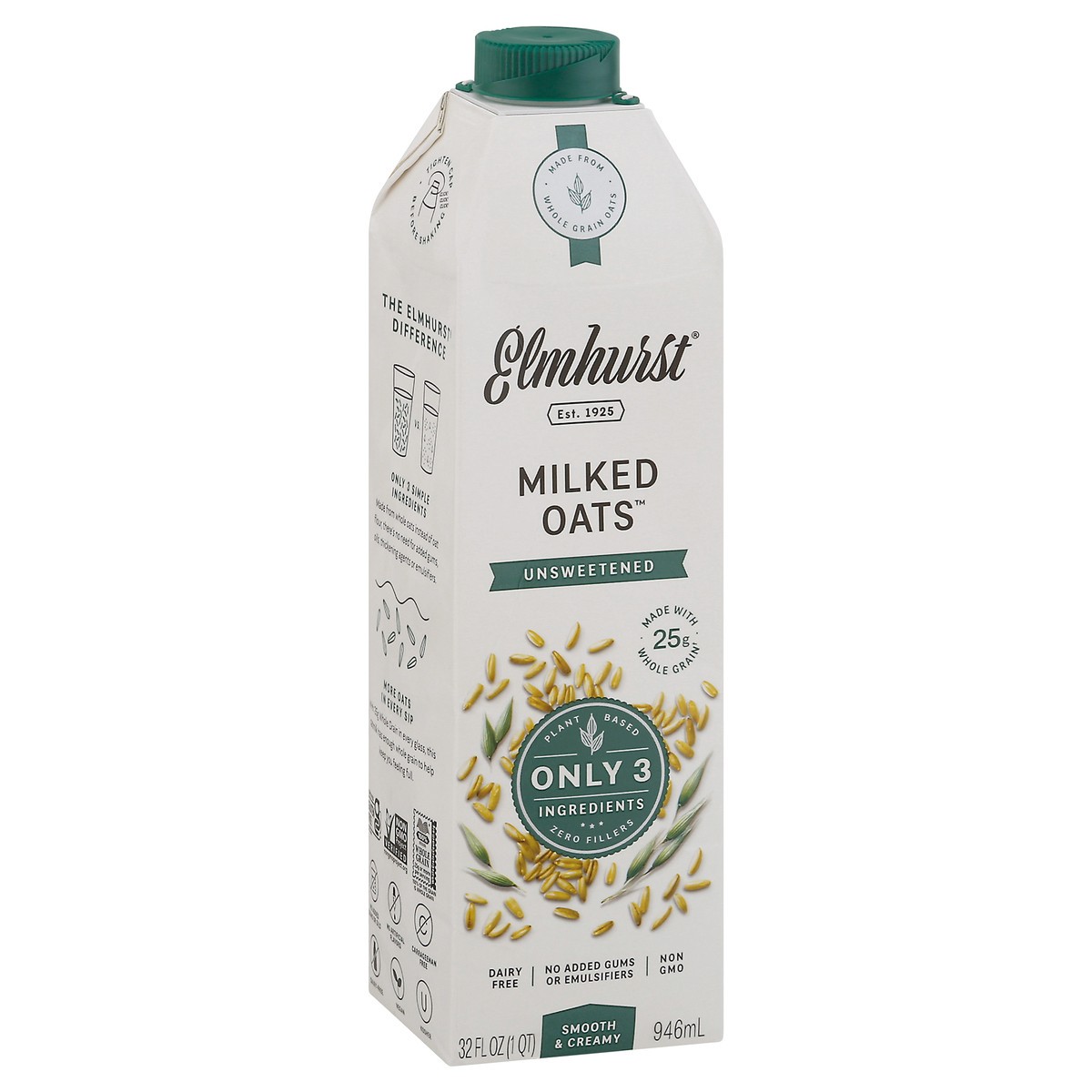 slide 10 of 11, Elmhurst Unsweetened Milked Oats Beverage, 32 fl oz