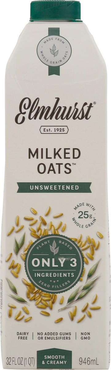 slide 9 of 11, Elmhurst Unsweetened Milked Oats Beverage, 32 fl oz