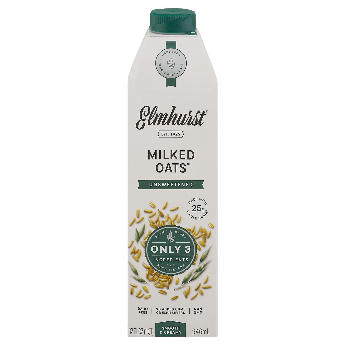 slide 11 of 11, Elmhurst Unsweetened Milked Oats Beverage, 32 fl oz