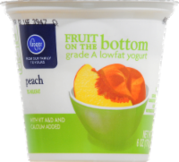 slide 1 of 1, Kroger Fruit On The Bottom Grade A Lowfat Peach Yogurt, 6 oz