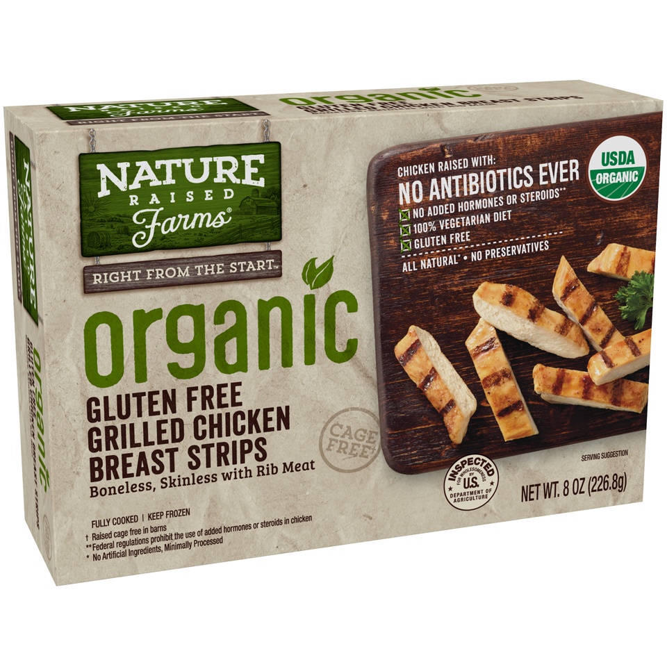 slide 2 of 7, Nature Raised Farms Organic Gluten Free Grilled Chicken Breast Strips, 8 oz