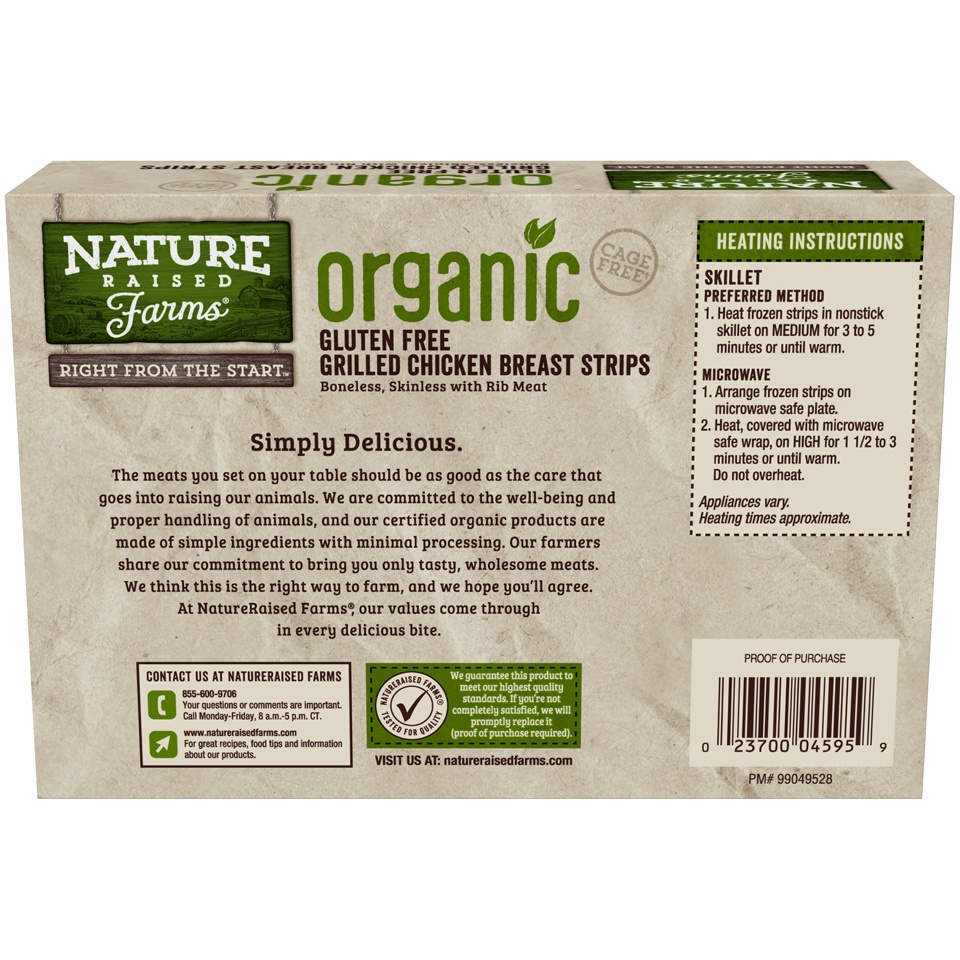 slide 5 of 7, Nature Raised Farms Organic Gluten Free Grilled Chicken Breast Strips, 8 oz