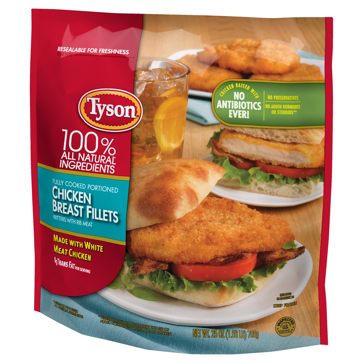 slide 3 of 9, Tyson Chicken Breast Fillets - Frozen - 25oz, 25 oz