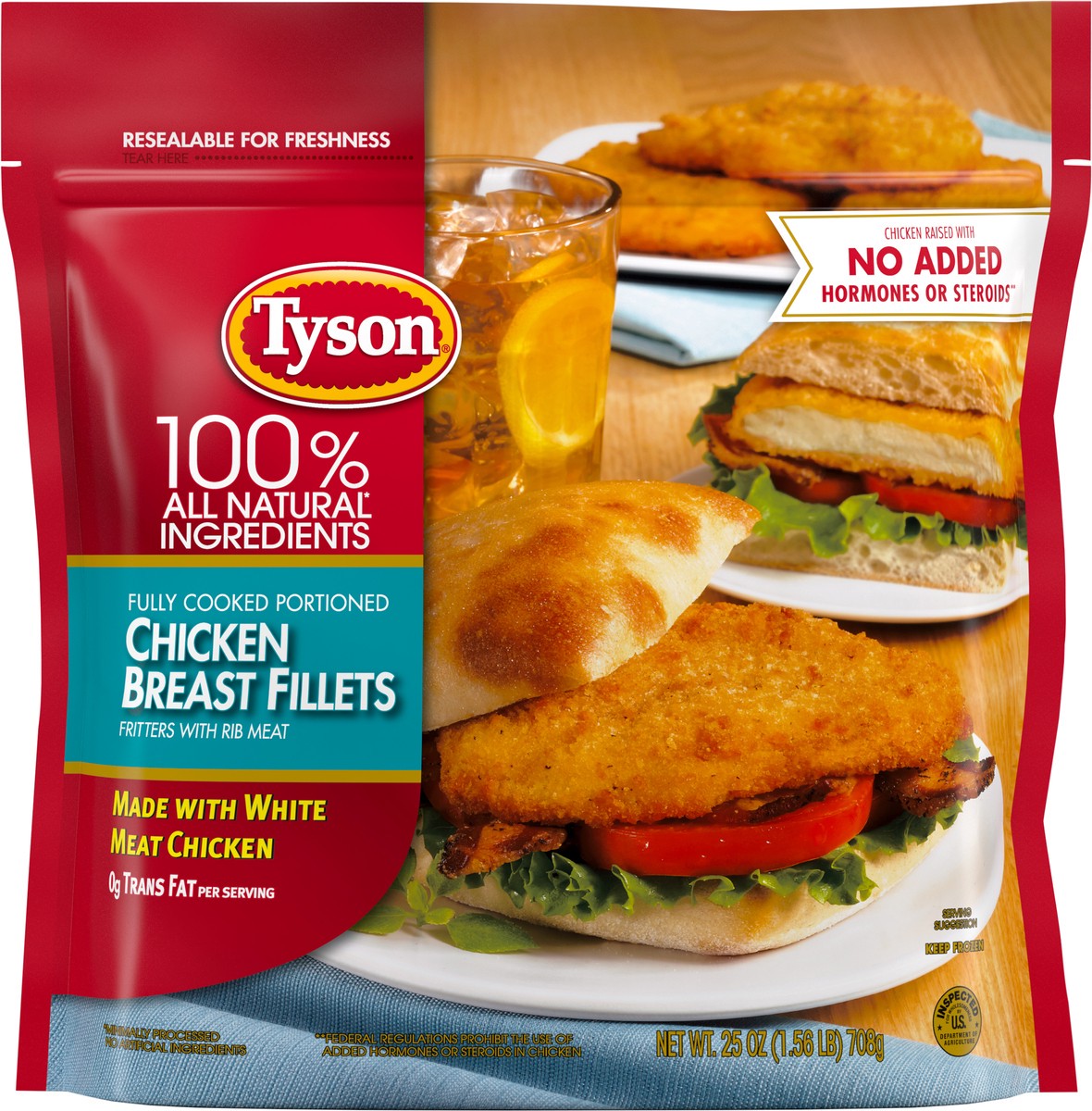 slide 6 of 9, Tyson Chicken Breast Fillets - Frozen - 25oz, 25 oz