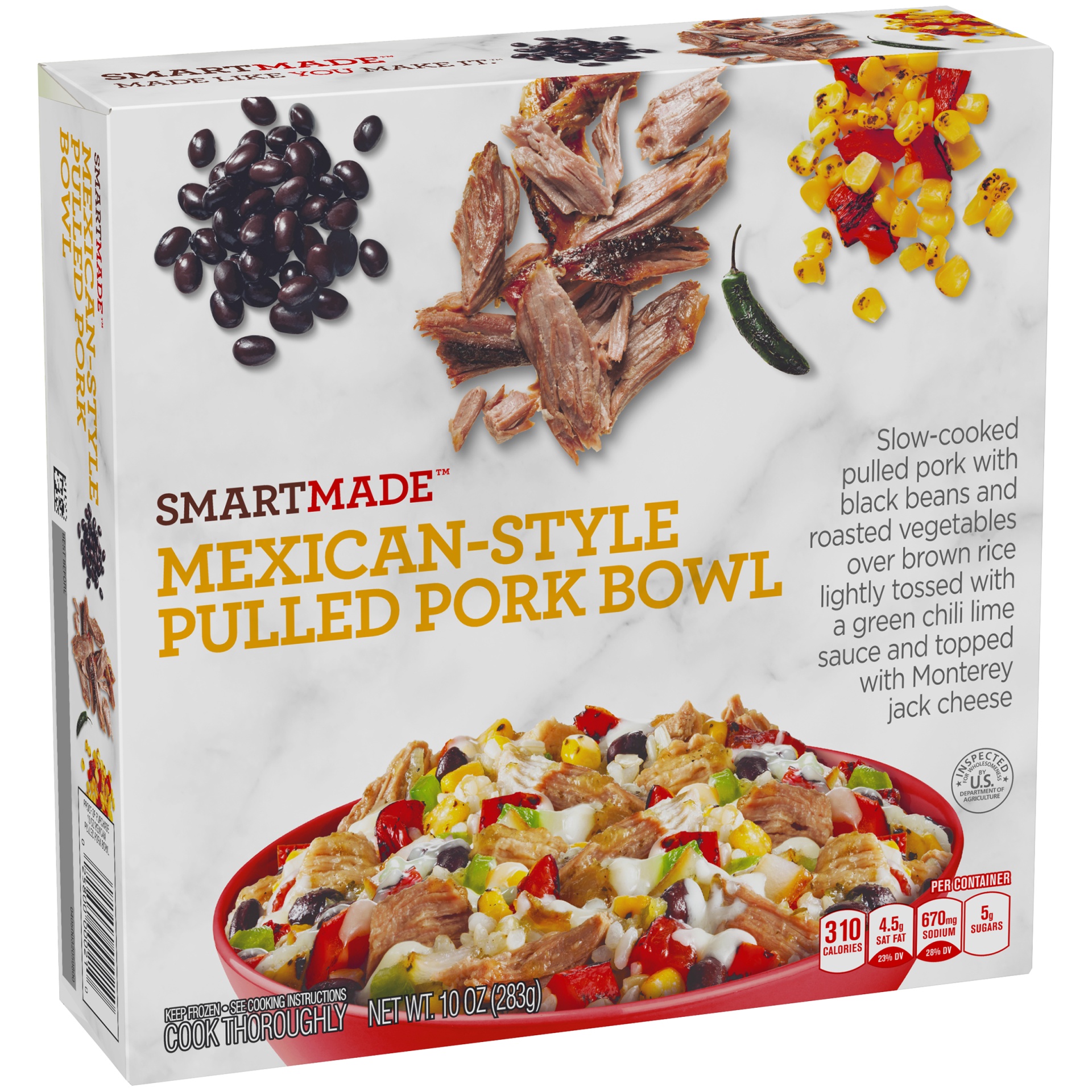 slide 2 of 6, Smart Made Mexican Style Pulled Pork Bowl, 10 oz