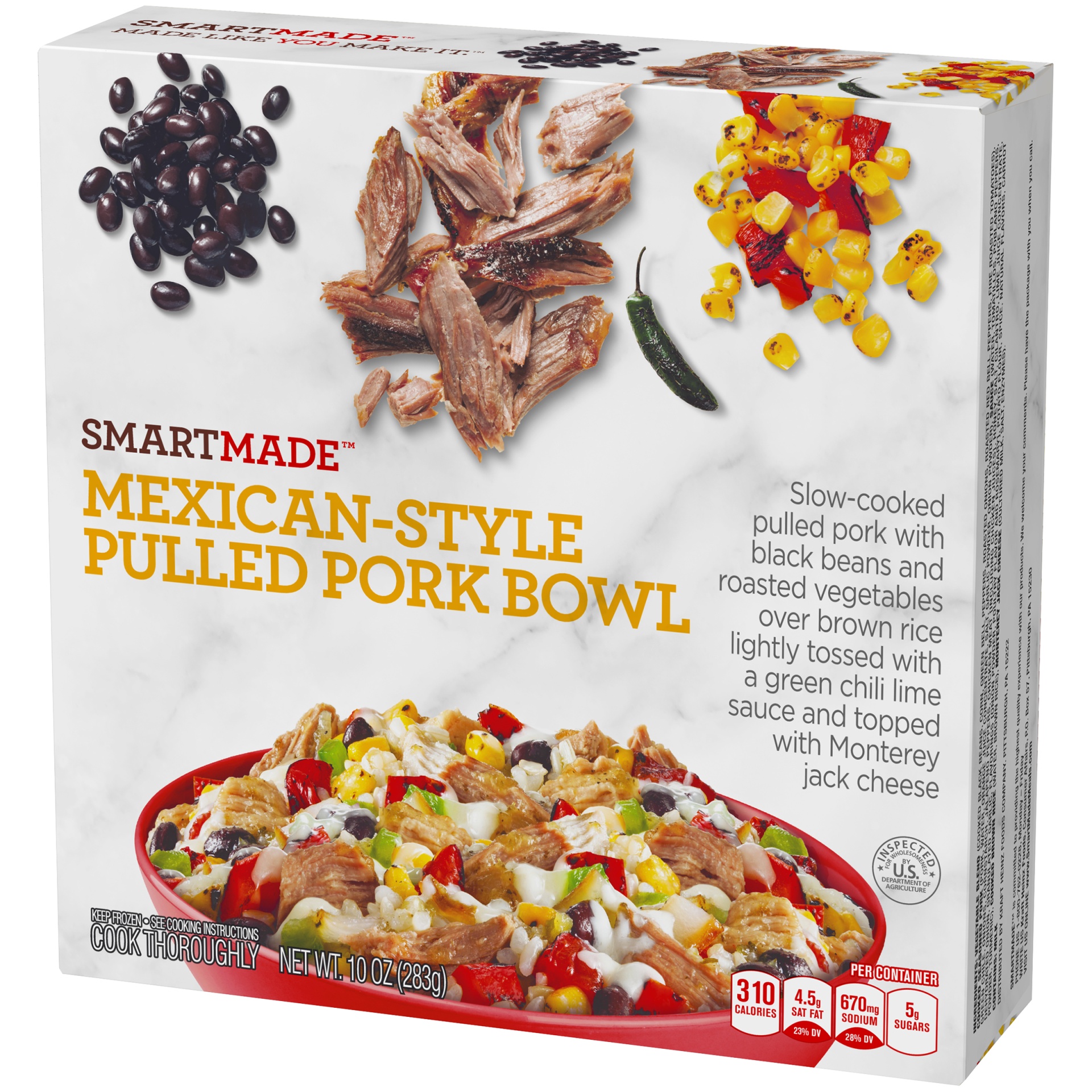 slide 3 of 6, Smart Made Mexican Style Pulled Pork Bowl, 10 oz