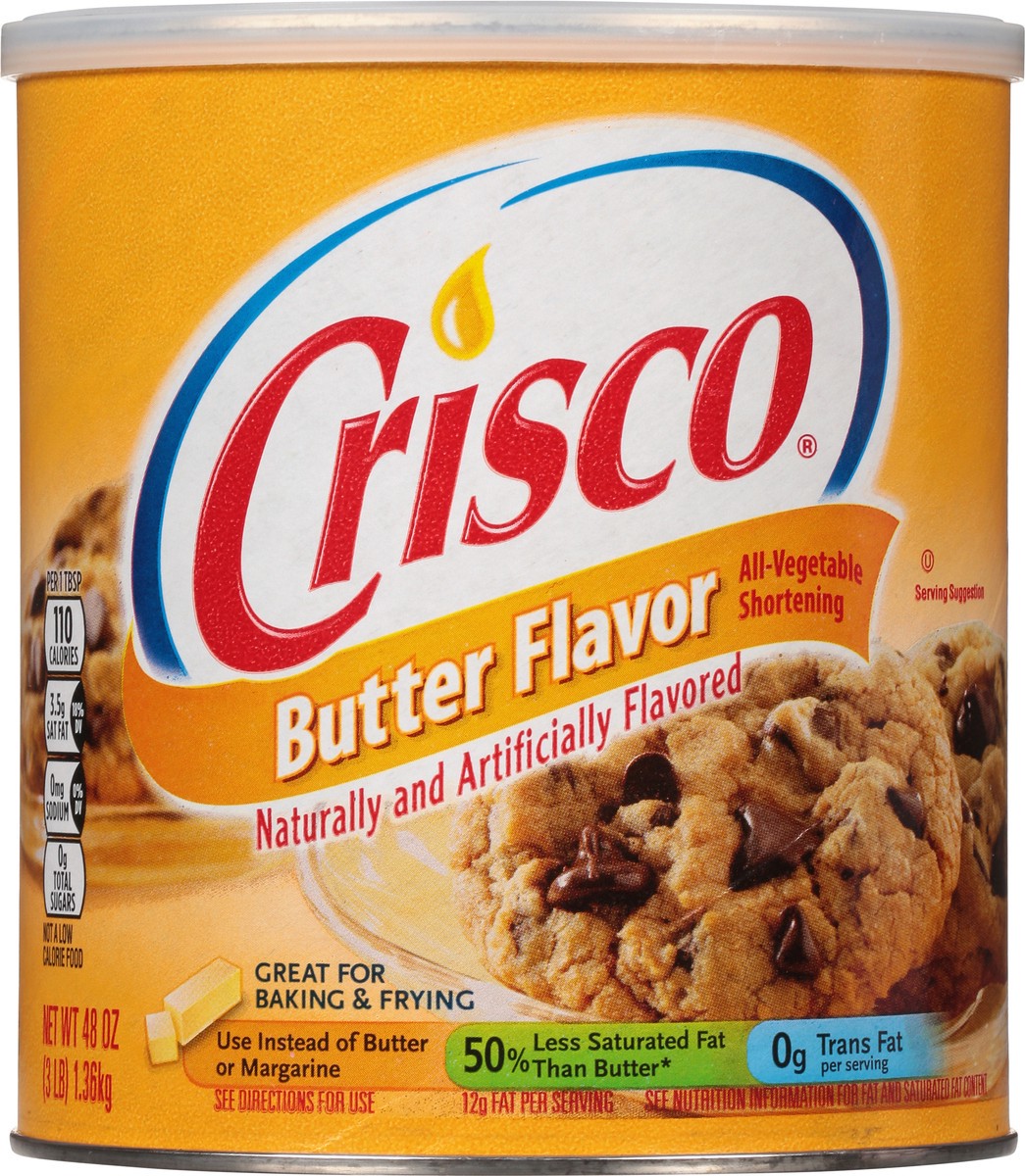 slide 5 of 14, Crisco Butter Flavor All-Vegetable Shortening, 48 oz