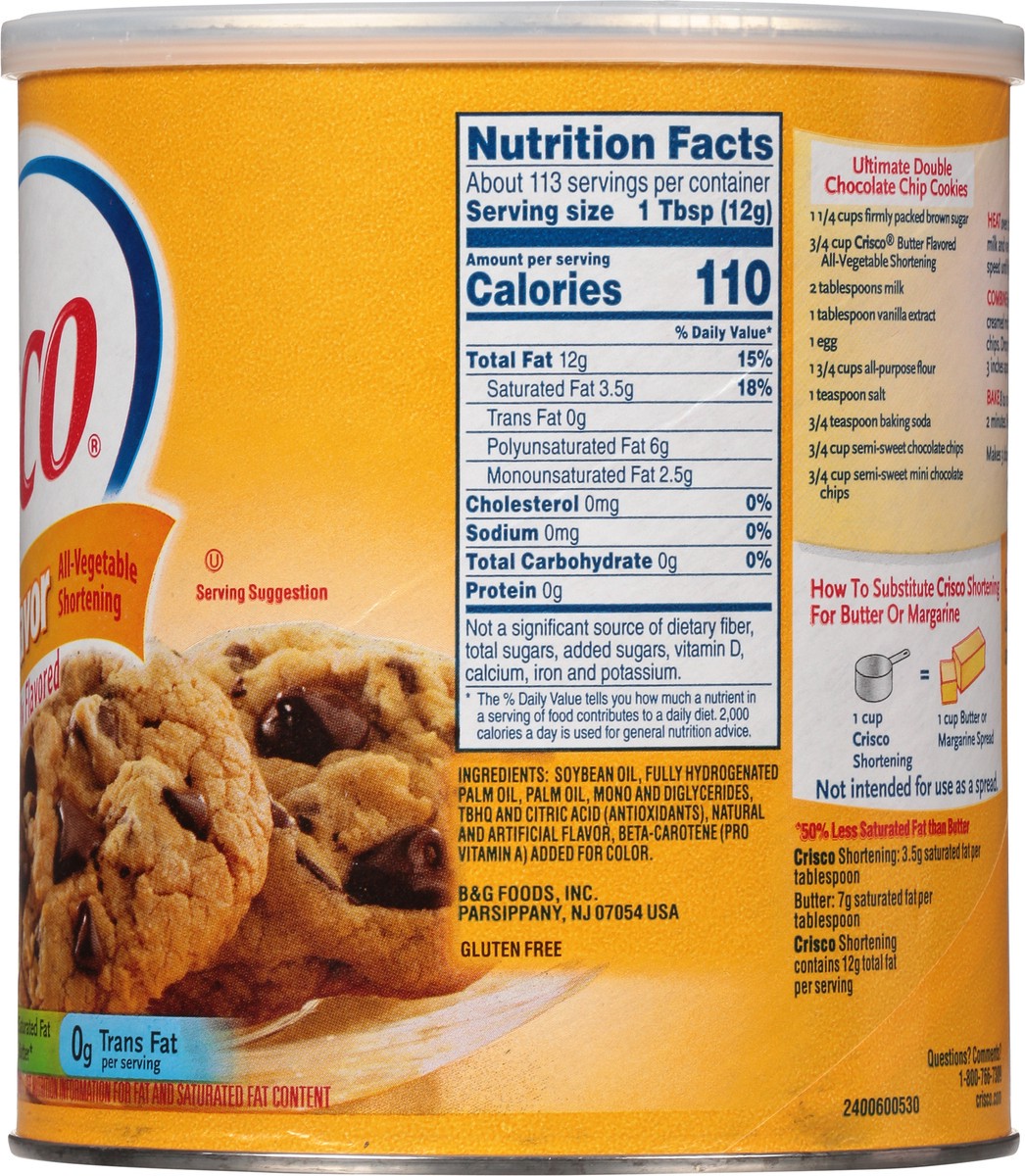 slide 7 of 14, Crisco Butter Flavor All-Vegetable Shortening, 48 oz