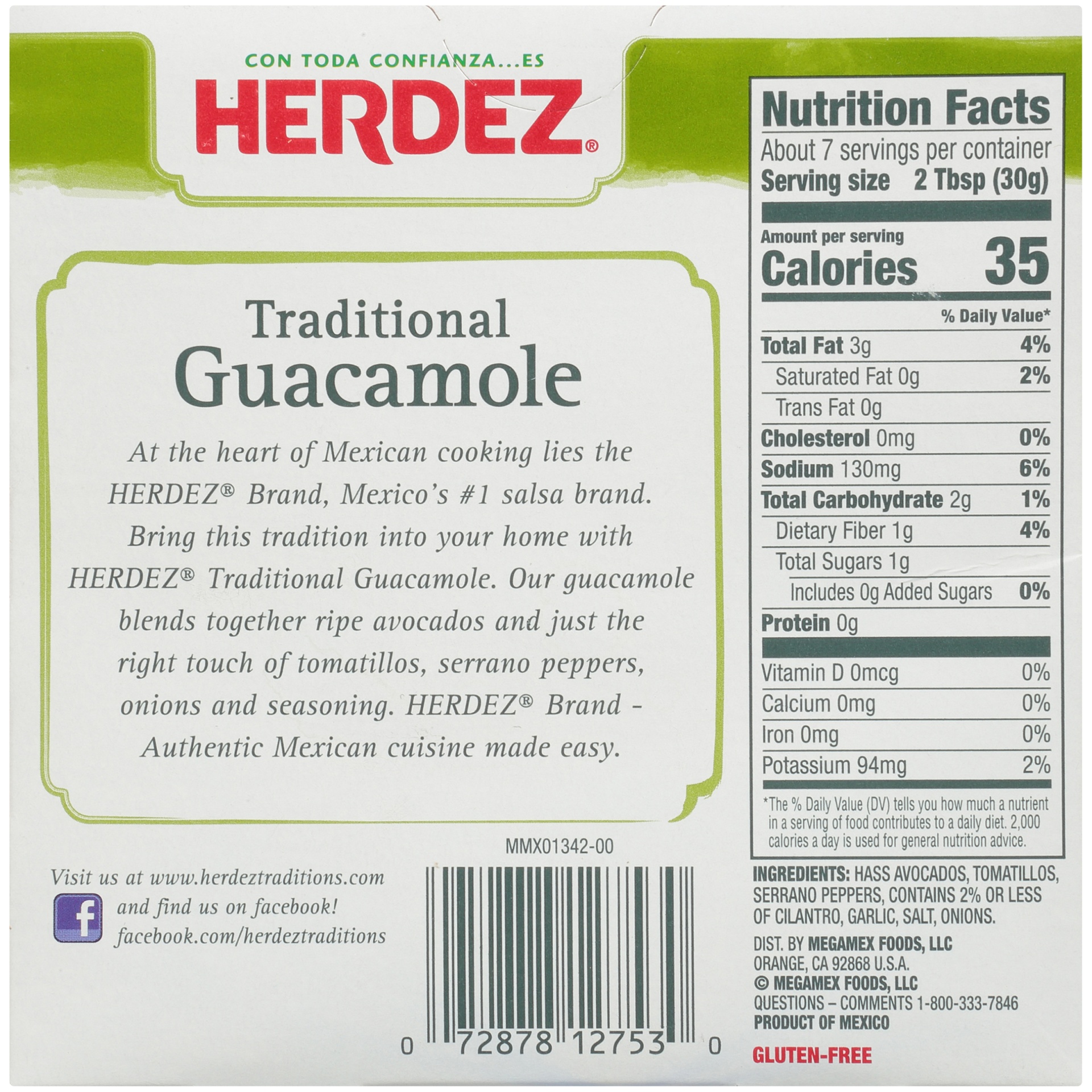 slide 5 of 8, Herdez Traditional Mild/Medium Guacamole, 7 oz