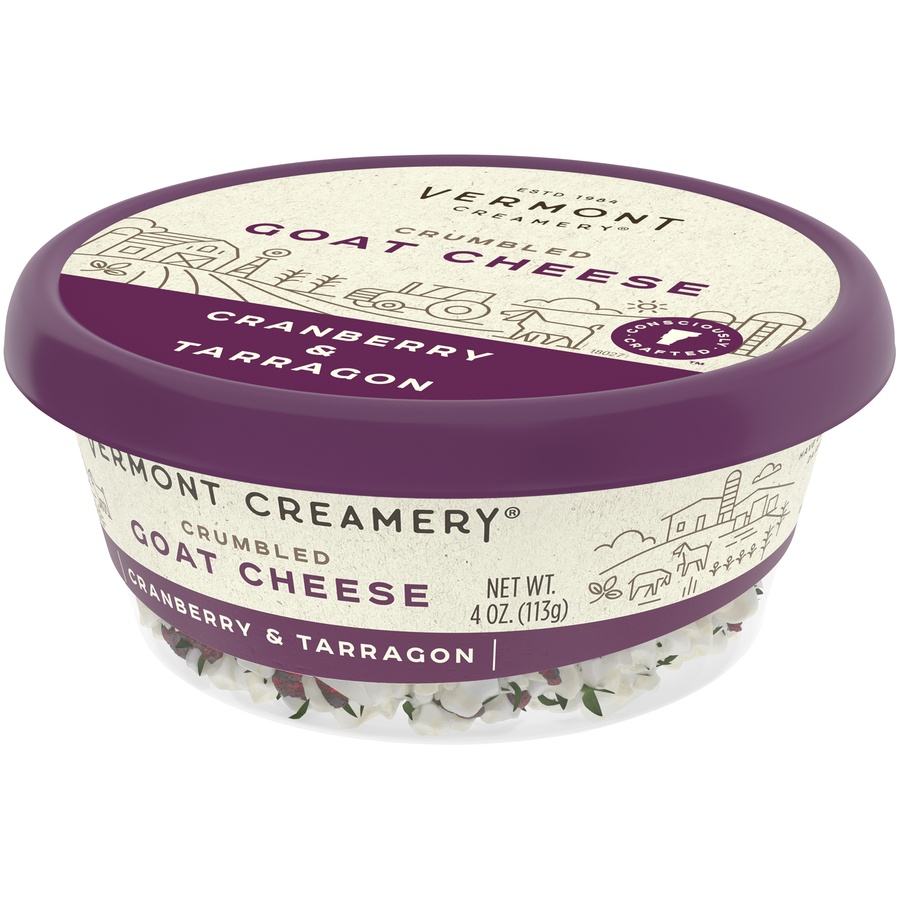 slide 6 of 8, Vermont Creamery Cranberry Tarragon Crumbled Goat Cheese, 4 oz