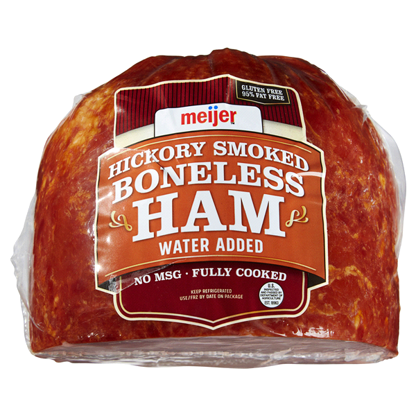 slide 1 of 1, Meijer Ham, Boneless, Hickory Smoked, Fully Cooked, Half, per lb