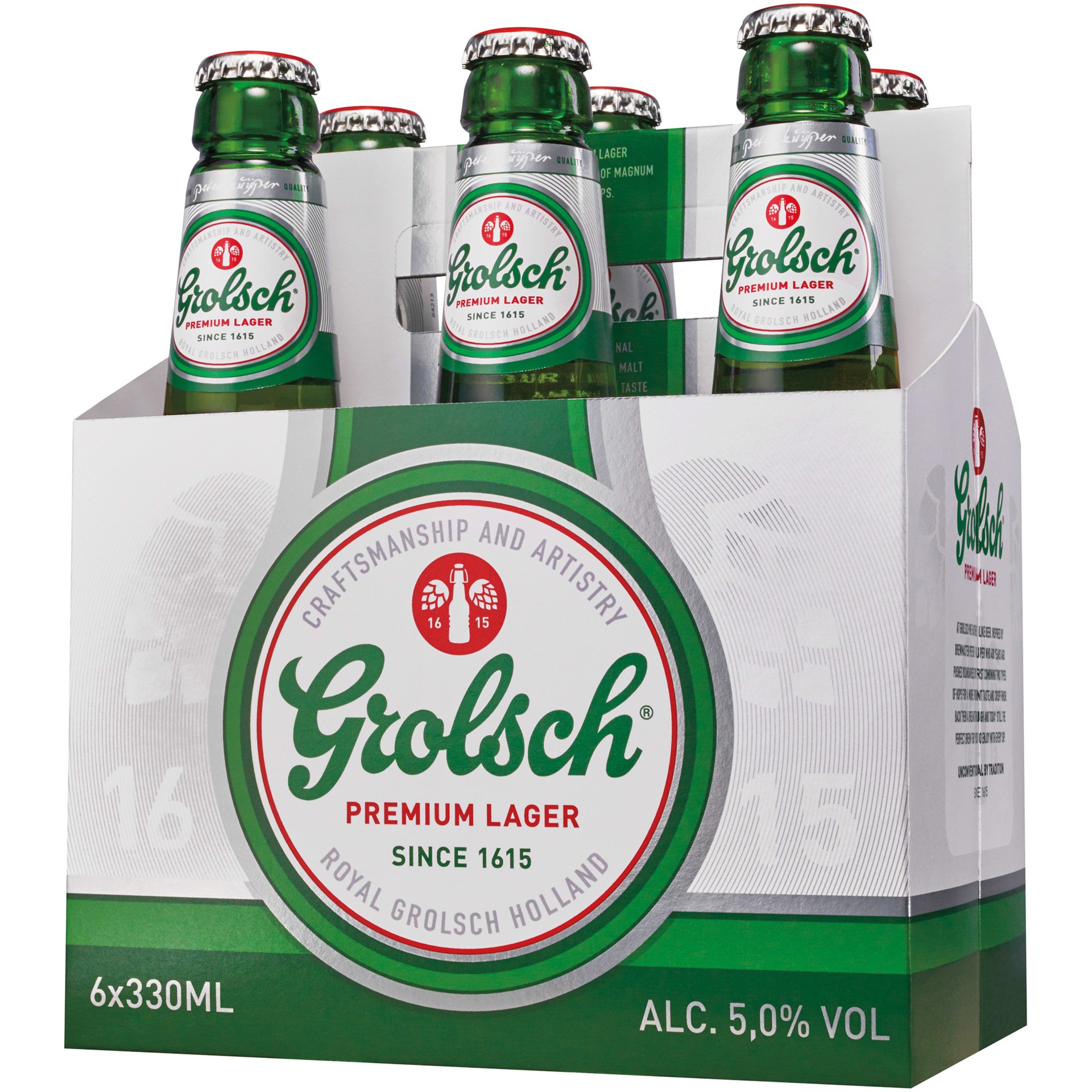 slide 4 of 4, Grolsch Brewery Premium Pilsner Beer, 6 Pack, 12 fl. oz. Bottles, 5% ABV, 267.81 oz