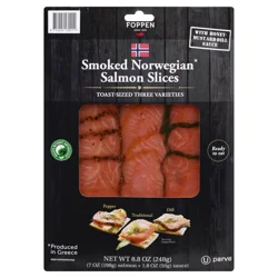 Foppen Toast-Sized Varieties Smoked Norwegian Salmon Slices