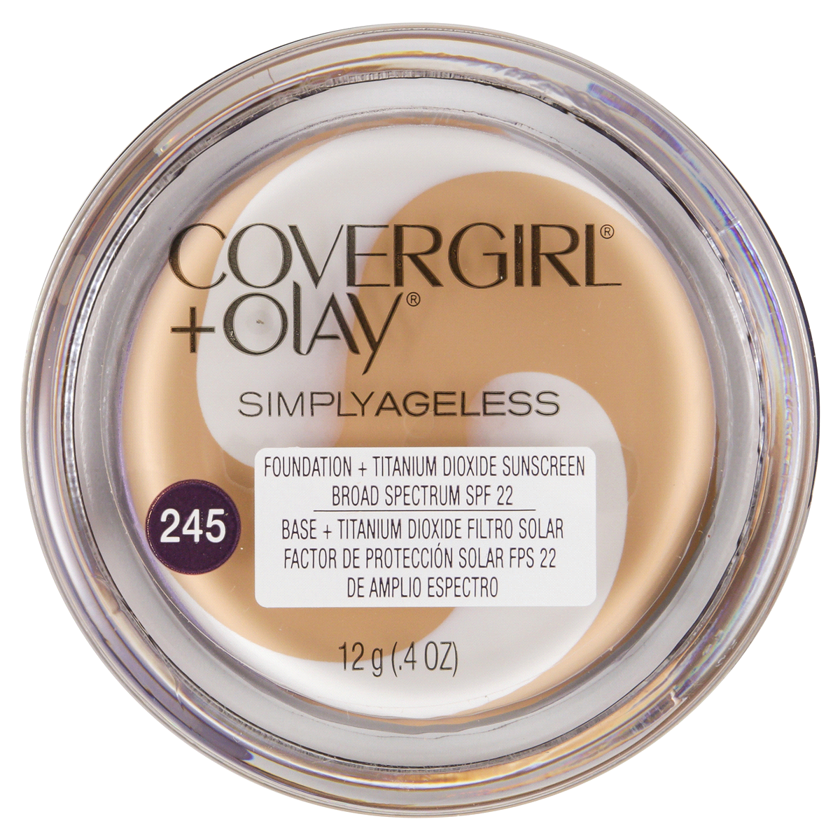 slide 3 of 6, Covergirl Olay Simply Ageless 245 Warm Beige Foundation Spf 20, 0.4 oz