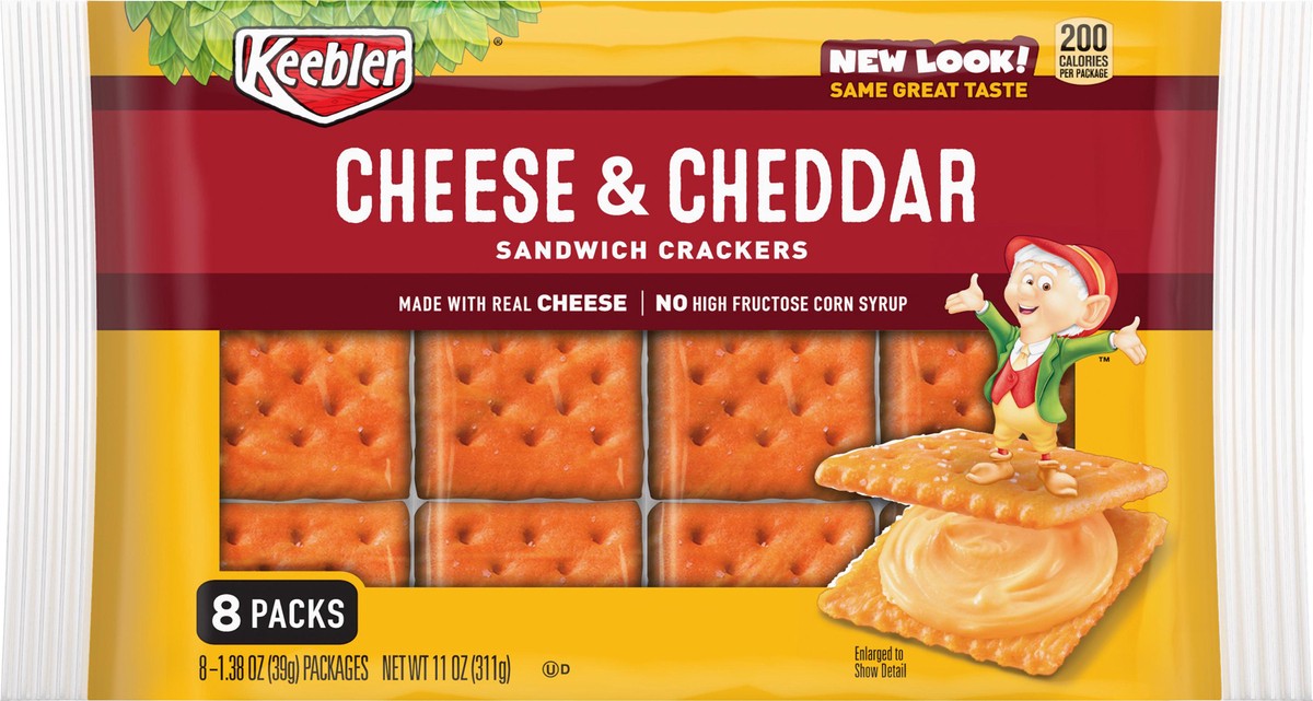 slide 5 of 6, Keebler Sandwich Crackers, Cheese and Cheddar, 11 oz, 8 Count, 11 oz