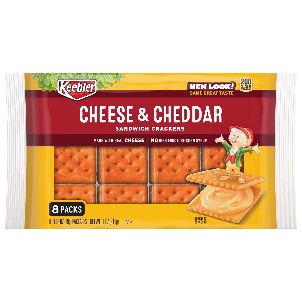 slide 1 of 6, Keebler Sandwich Crackers, Cheese and Cheddar, 11 oz, 8 Count, 11 oz