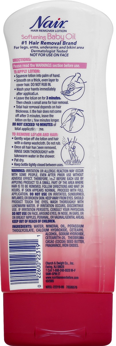 slide 8 of 11, Nair Softening Baby Oil Comforting Scent Hair Remover Lotion 9 oz, 9 oz