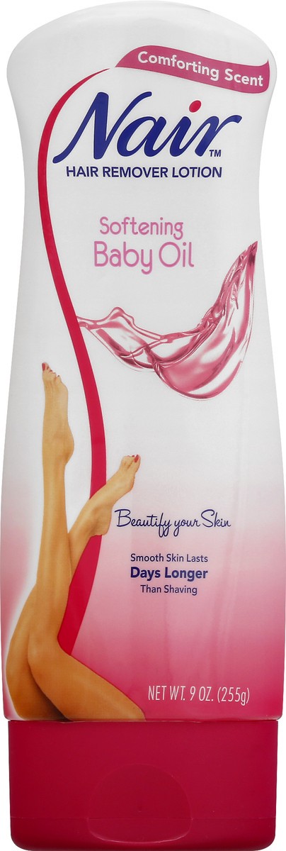 slide 6 of 11, Nair Softening Baby Oil Comforting Scent Hair Remover Lotion 9 oz, 9 oz