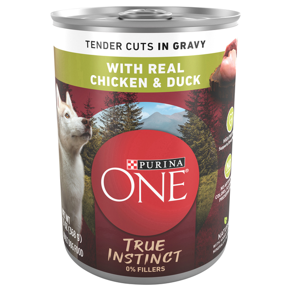 slide 1 of 1, Purina ONE True Instinct Adult Wet Dog Food Tender Chicken & Duck Natural, 13 oz