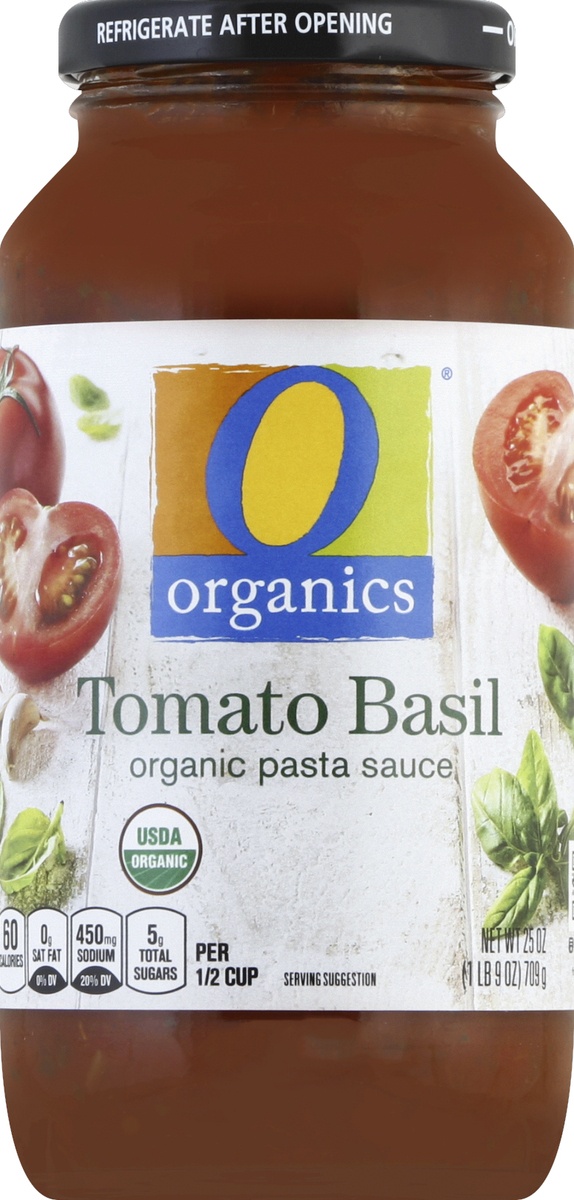 slide 2 of 2, O Organics Organic Tomato Basil Pasta Sauce, 