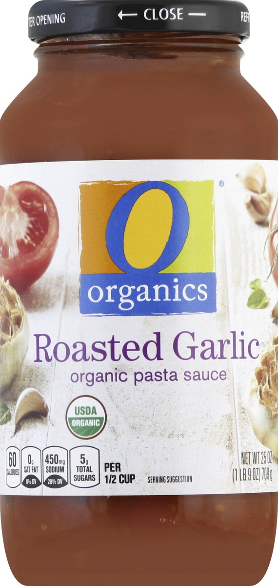 slide 2 of 2, O Orgnc Pasta Sauce Roasted Garlic, 