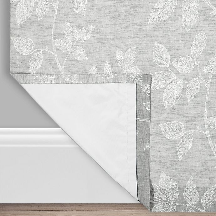 slide 3 of 5, BrookstoneZoey Leaf Rod Pocket 100% Blackout Window Curtain Panel - Grey, 84 in
