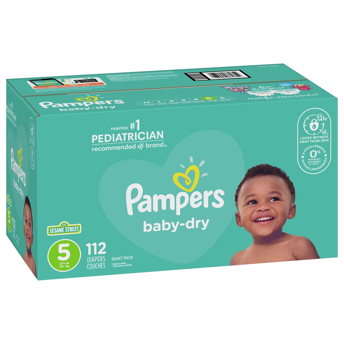 slide 2 of 4, Pampers Baby-Dry Diapers Size 5, 112 ct