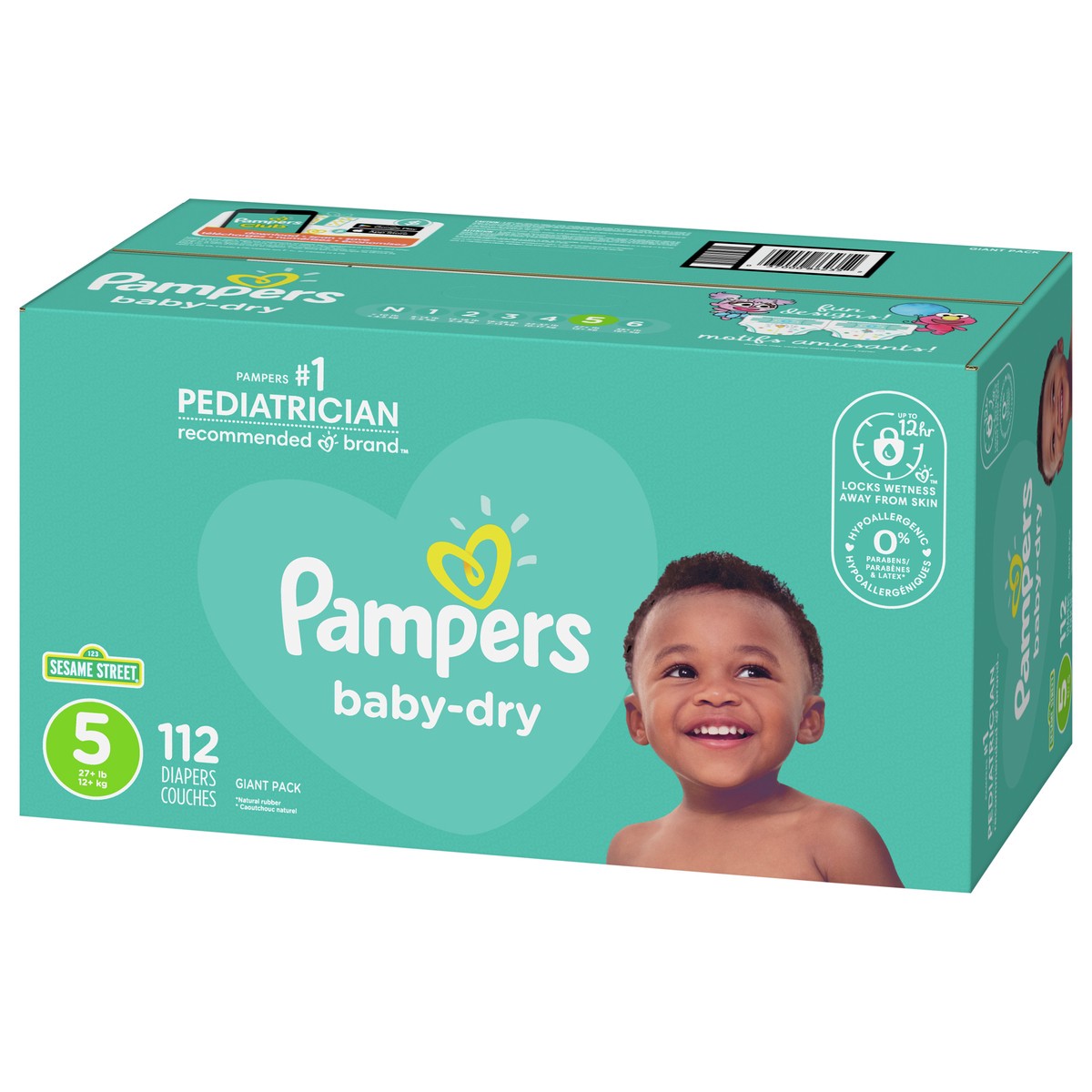 slide 4 of 4, Pampers Baby Dry Diapers Size 5 112 Count, 112 ct