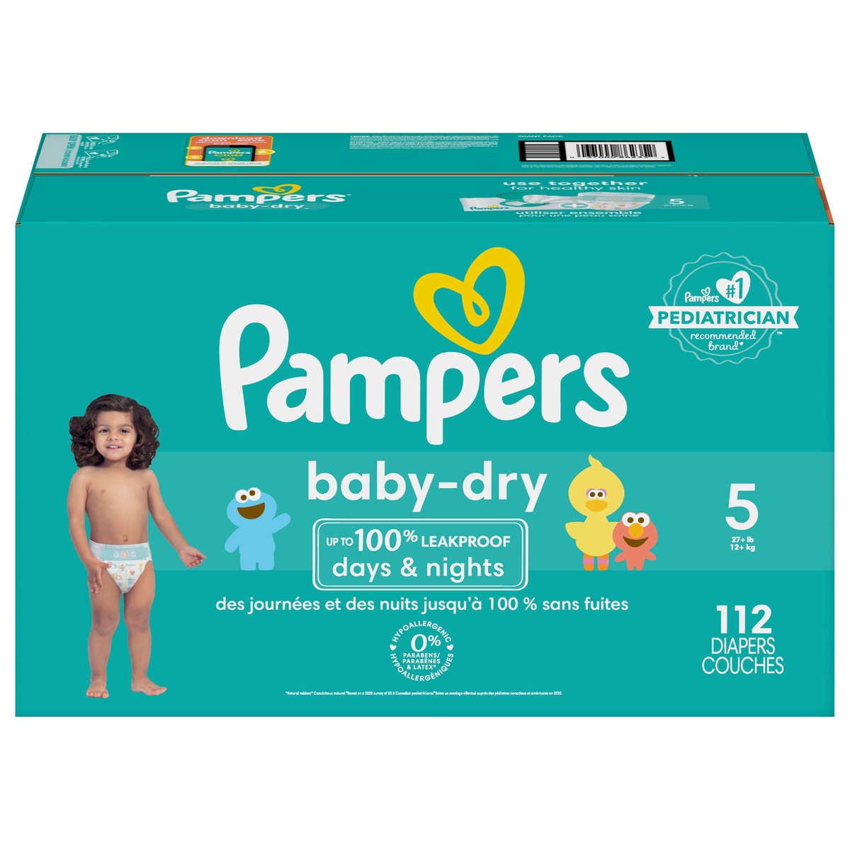 slide 1 of 1, Pampers Baby-Dry Diapers Size 5, 112 ct