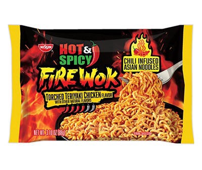 slide 1 of 1, Nissin Fire Wok Torched Teriyaki Chicken Instant Noodles, 3.1 Oz., 1 ct