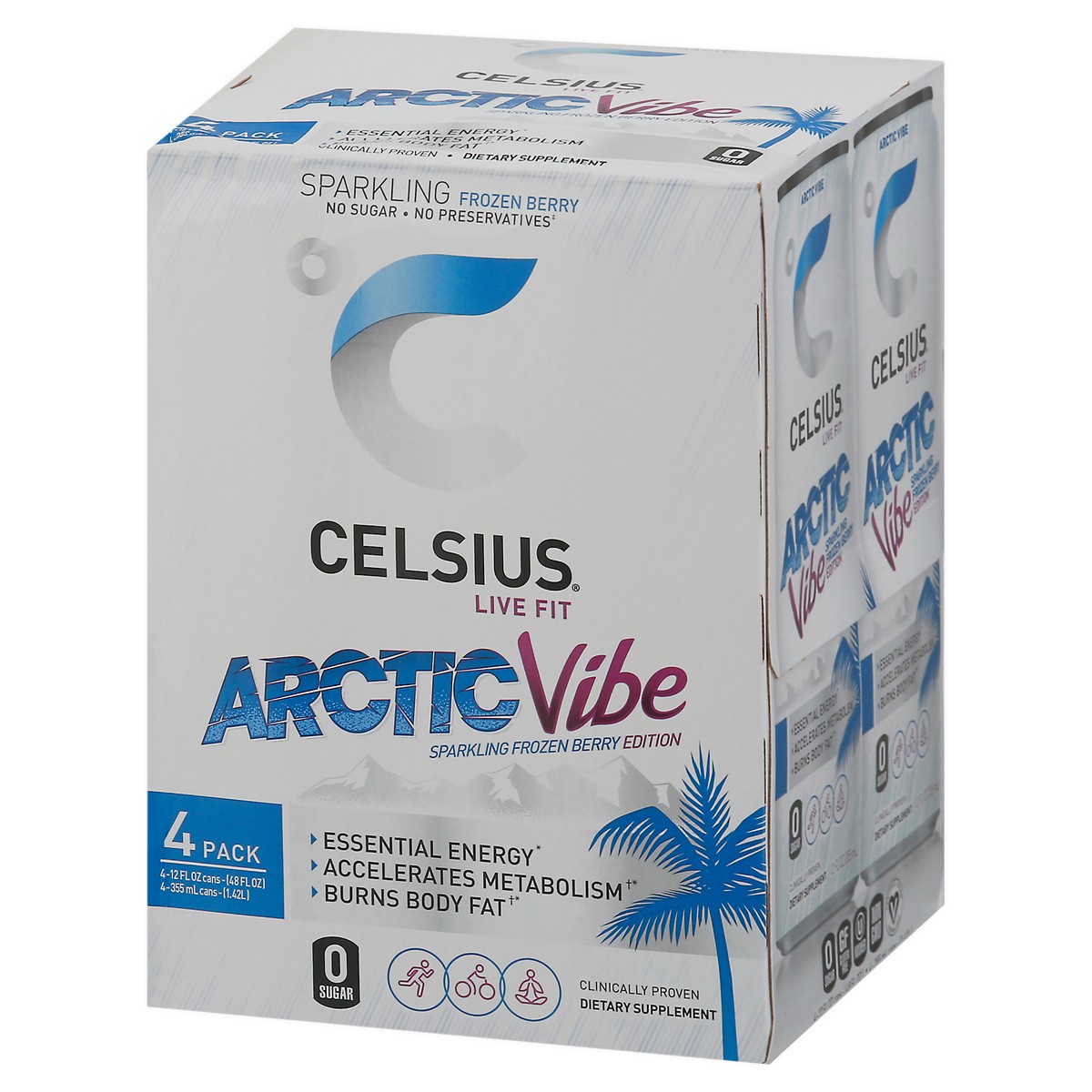 slide 8 of 10, CELSIUS Live Fit Arctic Vibe Energy Drink - 4 ct, 4 ct