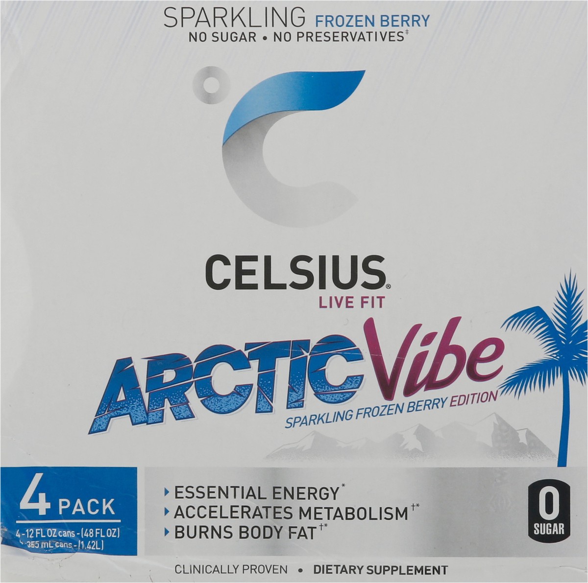 slide 5 of 10, CELSIUS Live Fit Arctic Vibe Energy Drink - 4 ct, 4 ct