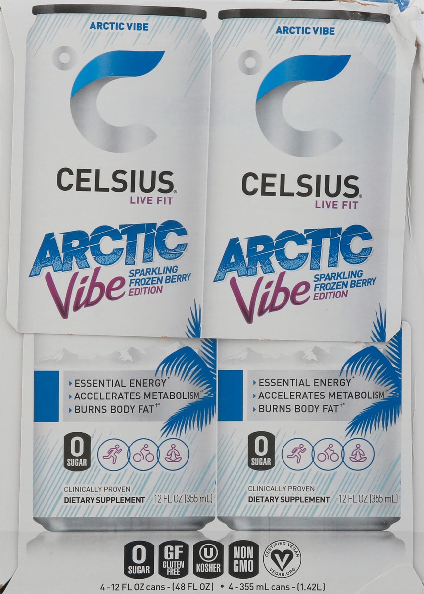 slide 3 of 10, CELSIUS Live Fit Arctic Vibe Energy Drink - 4 ct, 4 ct