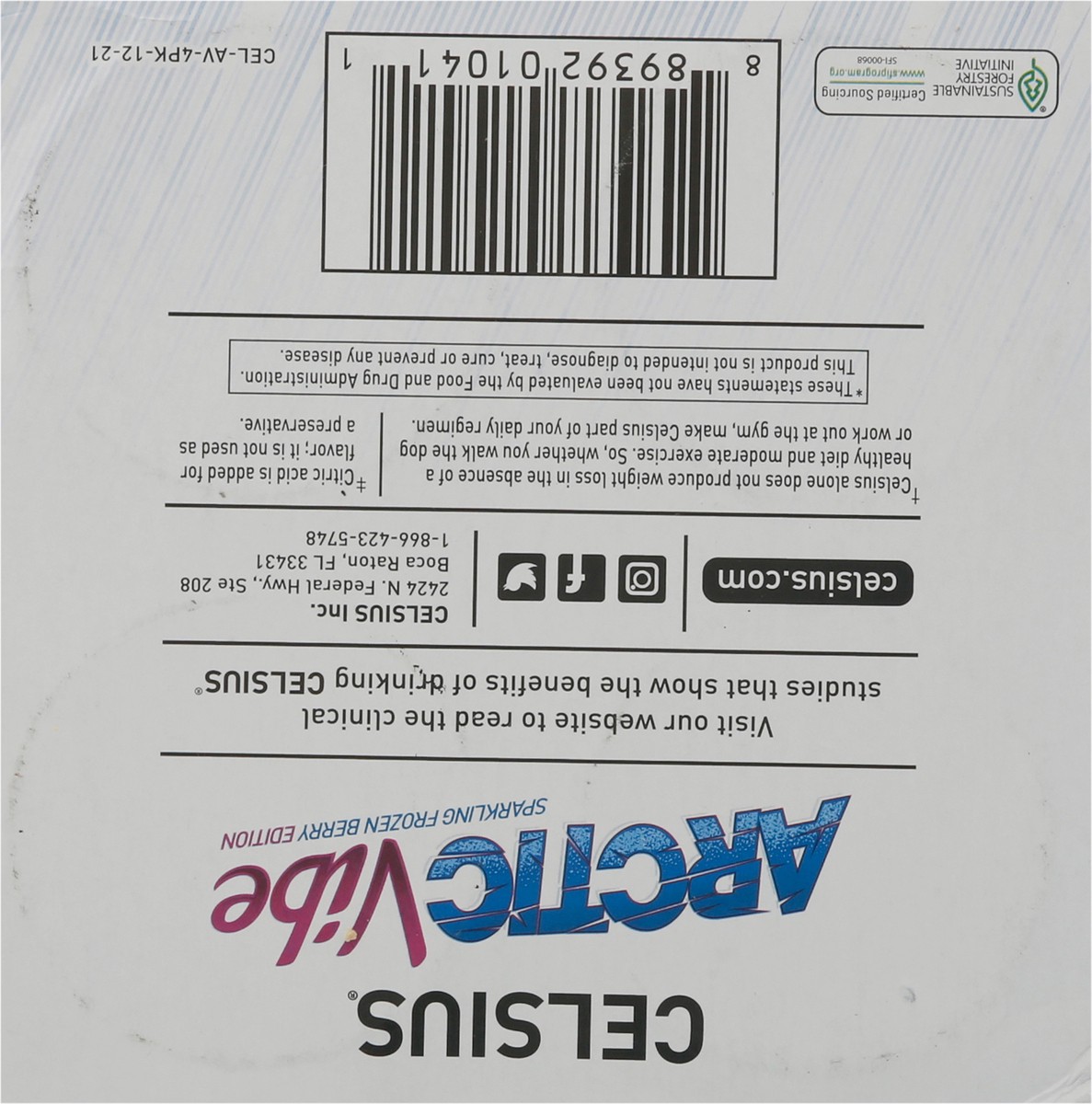 slide 4 of 10, CELSIUS Live Fit Arctic Vibe Energy Drink - 4 ct, 4 ct