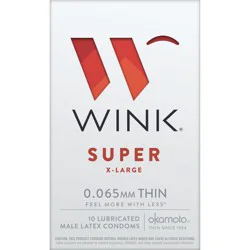 Wink Super X-Large Thin Latex Condoms
