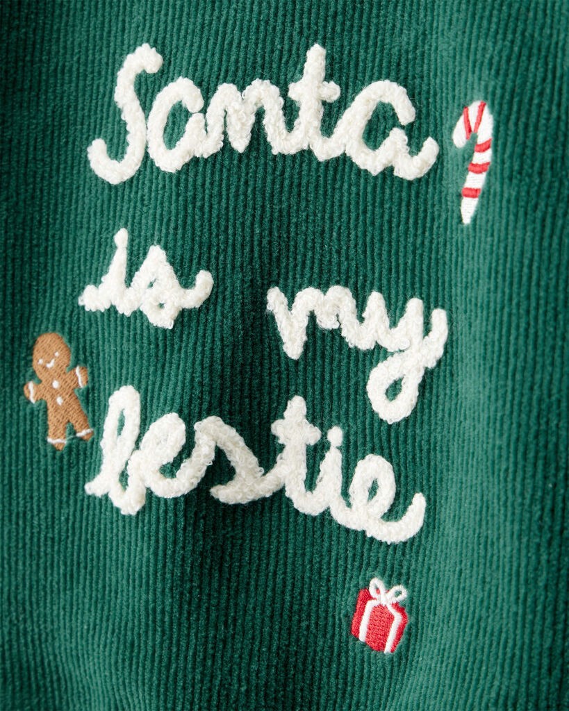 slide 3 of 4, Carter's Baby 2-Piece Santa Is My Bestie Long-Sleeve Tee & Pant Set - Green Green 3M, 2 pc