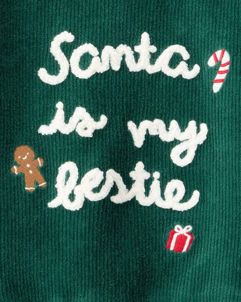 slide 2 of 4, Carter's Baby 2-Piece Santa Is My Bestie Long-Sleeve Tee & Pant Set - Green Green 3M, 2 pc