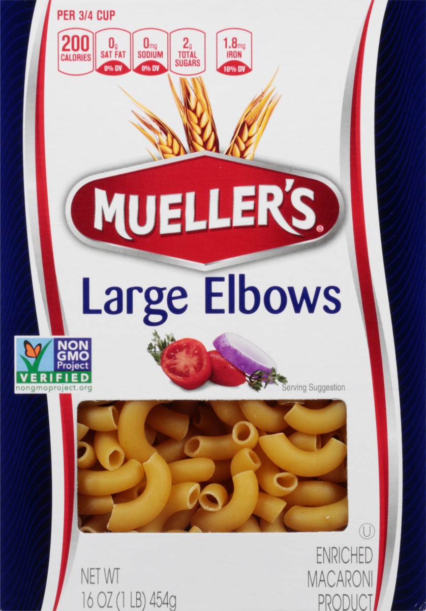 slide 6 of 9, Mueller's Large Elbows, 16 oz