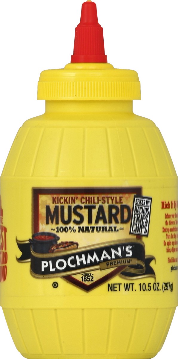 slide 5 of 6, Plochman's Premium Mustard, Kickin' Chili-Style, 10.5 oz