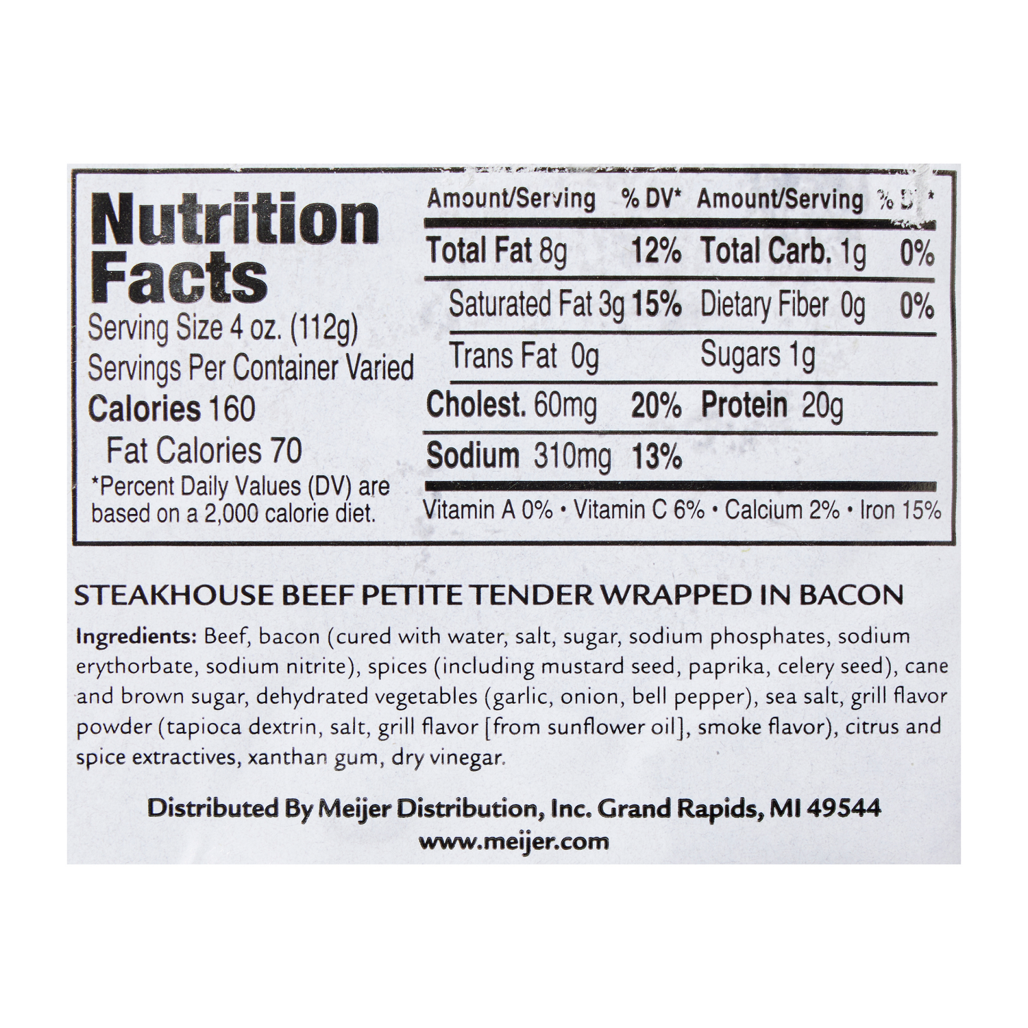 slide 2 of 2, Fresh From Meijer Certified Angus Beef Bacon Wrapped Petite Tender, per lb