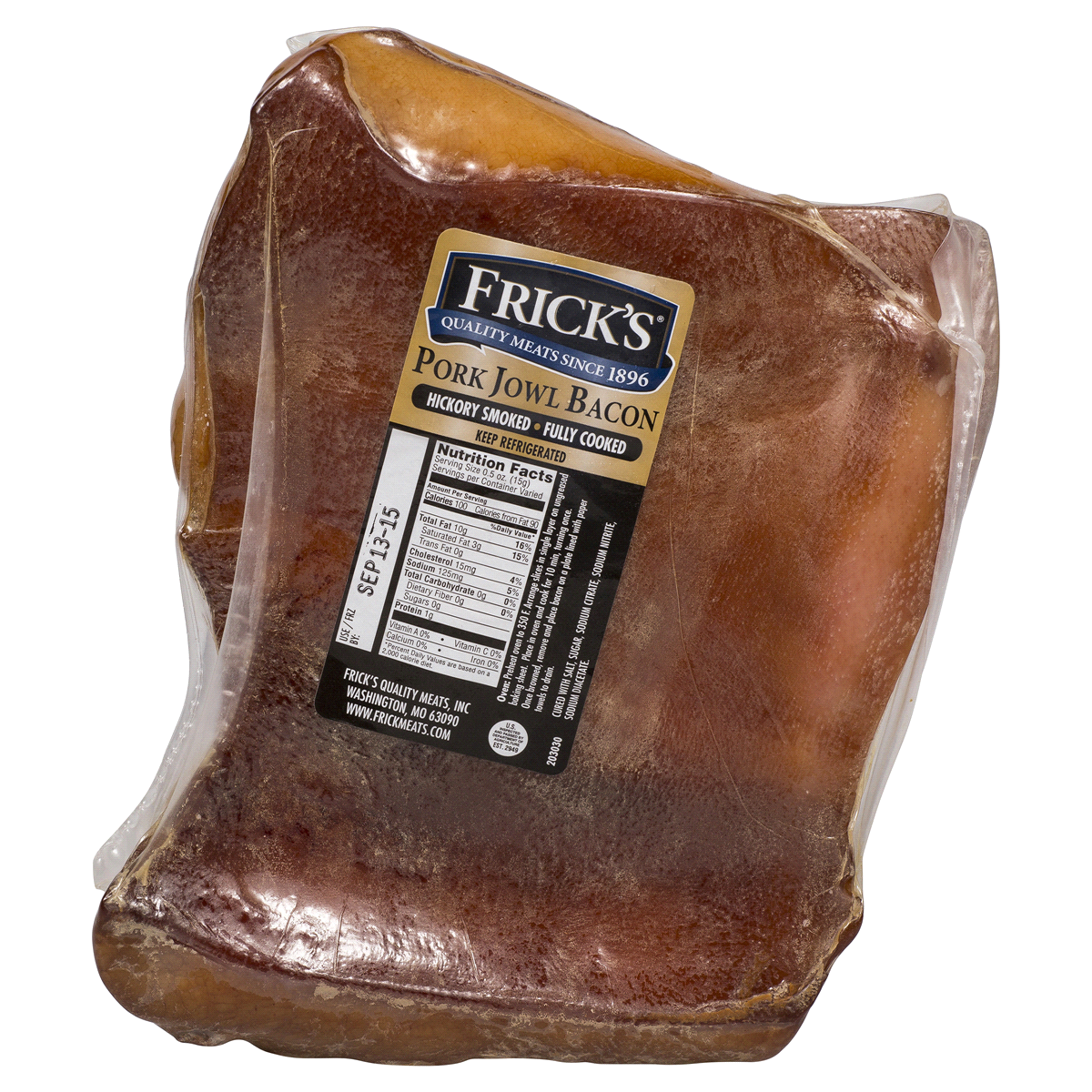 slide 1 of 1, Frick's Smoked Pork Jowl Bacon, per lb