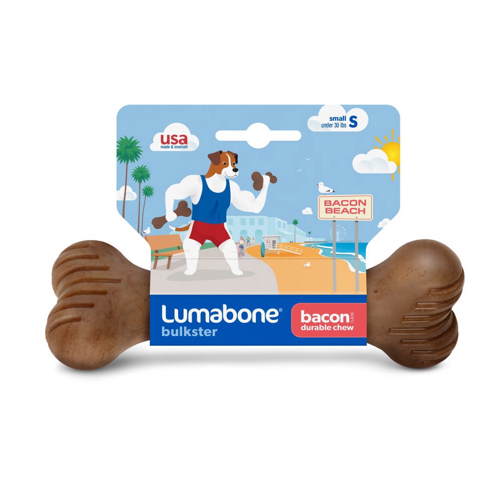 slide 1 of 1, Lumabone Bulkster Bacon Flavored Durable Chew, 1 ct